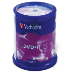 Диск DVD+R (плюс) VERBATIM, 4,7 Gb, 16х  ст100 шт