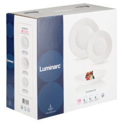 Набор посуды столовый, 18 предметов, белое стекло, «Essence» LUMINARC, Q3098, 605223
