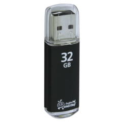 Флэш-диск 32GB Smart Buy USB2,0 V-Cut черный (металл.корпус) SB32GBVC-K