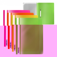 Папка-скоросшиватель пластиковая ErichKrause® Fizzy Neon, A4, ассорти, 50030, ст20