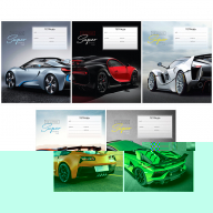 Тетрадь  линия 12 листов. ArtSpace «Авто. Super cars» мел.картон Т12л_22918 ст20/240