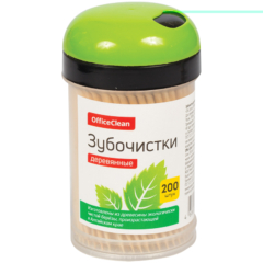 Зубочистки деревянные OfficeClean, 200шт., в баночке, 258861, ст12/240